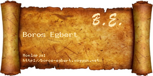 Boros Egbert névjegykártya